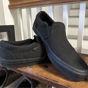 Vans All Black Slip On Canvas Shoe Size 12 Mens or 13 Womens